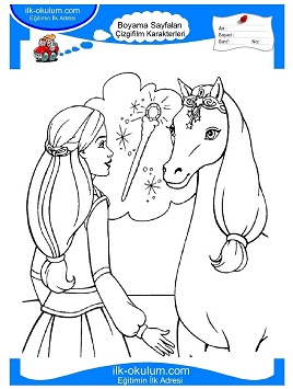 Çocuklar İçin Barbie Pegasus Boyama Sayfaları 